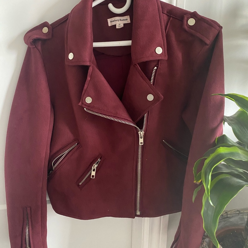 Burgundy Biker Jacket